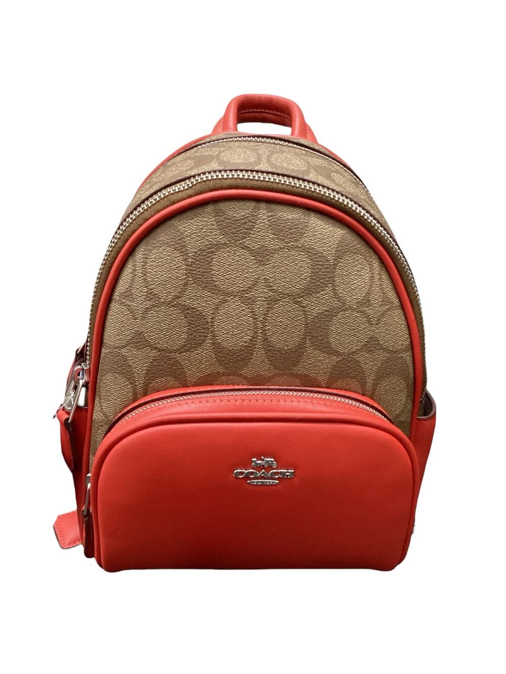 NWOT Coach Backpack Women’s One Size Mini Court Backpack Leather Brown And Red